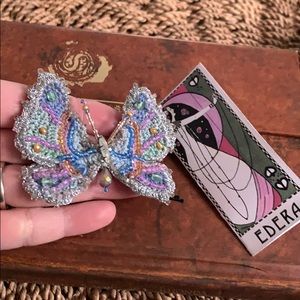 Edera handmade one of a kind butterfly broach